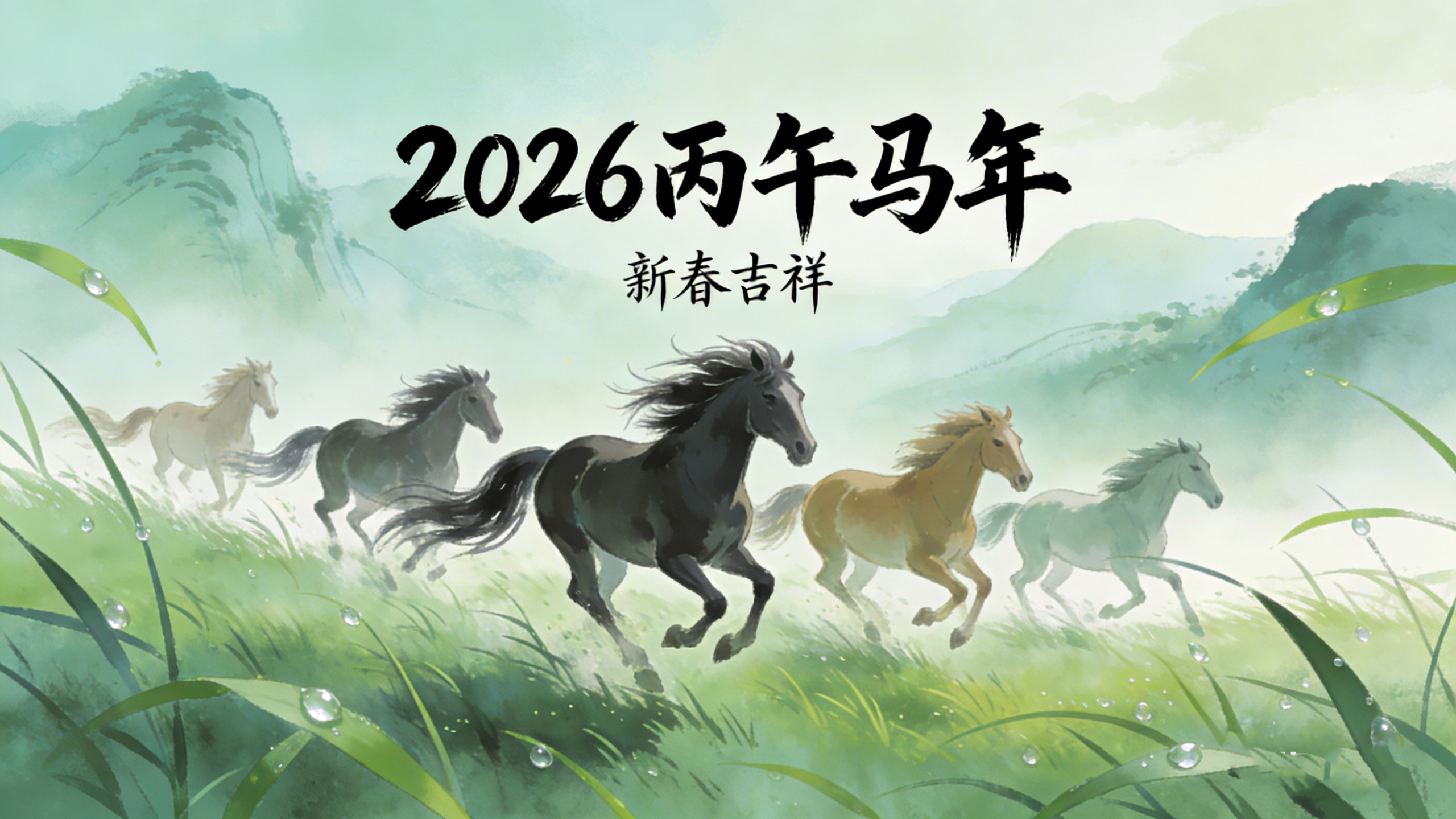 悠悠草马年祝福词